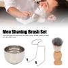 Men's Shaving Brush Set, Durable 3-in-1 men's Shaving Tool Kit for Home Use view 3