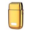 Electric Shaver, Travel Shaver, Golden Zinc Alloy Double Electric Shaver 30 Degree Angle Inner Blade Design USB Charging Beard Trimmer Shavers for Men Electric Shavers for Men view 1