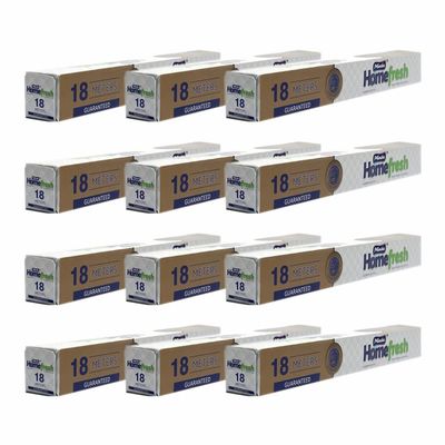 12 Rolls of 18M Aluminium Silver Foil Paper 10.5 Micron 29.5cm x 18m Foil Aluminium Sandwich Sheet Wrapping Paper Foil Wrap Food Service Catering for Grilling Baking Roasting.