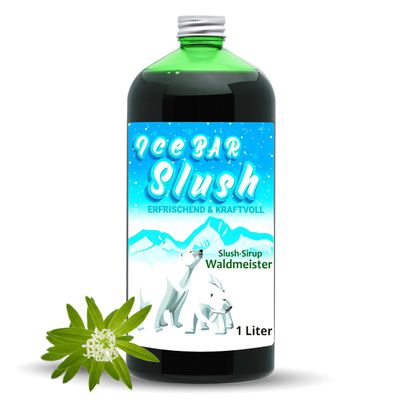 ICE Bear Syrup AZO Free | 1 Litre Bottle | Concentrate for Slushy Drinks Maker Ice Slush Machines Ice Machines 1:5 to 1:20 (Waldmeister)