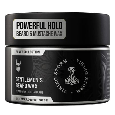 The Beard Struggle - Gentlemen's Beard & Moustache Wax - Silver Collection - Viking Storm - 50g / 1.76 US. oz. Warrior-Glass Jar