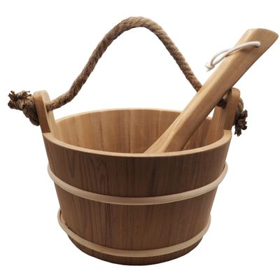 HSE Cedar Large 6L Sauna Bucket & Ladle (6L, Red Cedar)