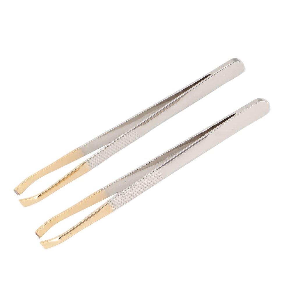 2pcs Eyebrow Tweezers Professional Stainless Steel Ingrown Hair Eyebrows Facial Hair Removal Tweezers Beauty Tools