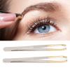 2pcs Eyebrow Tweezers Professional Stainless Steel Ingrown Hair Eyebrows Facial Hair Removal Tweezers Beauty Tools view 2