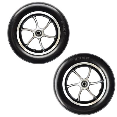 10inch Wheelchair Accessories Replacement Wheel, 102 Anti-slip Solid Castor for Wheelchair Disabled Elderly Walkers, 2 Pcs