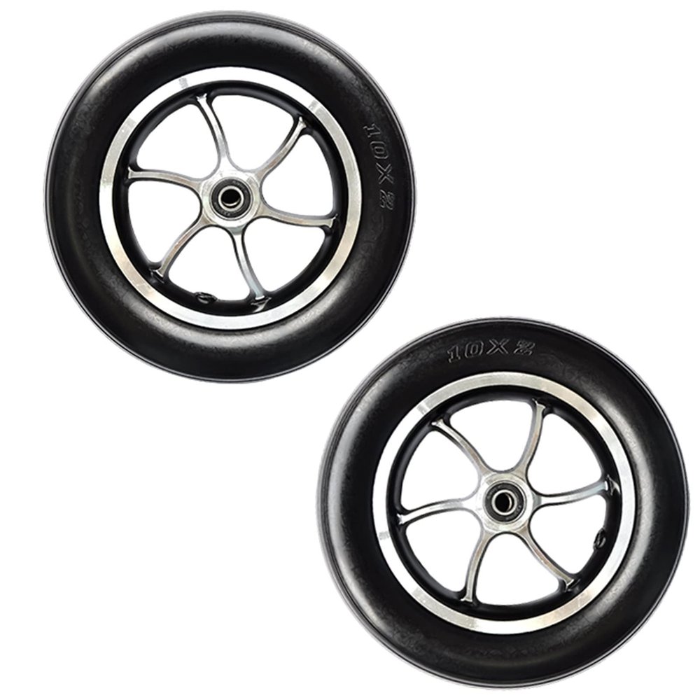 10inch Wheelchair Accessories Replacement Wheel, 102 Anti-slip Solid Castor for Wheelchair Disabled Elderly Walkers, 2 Pcs