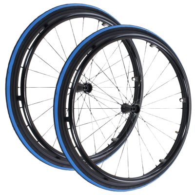 24inch Aluminum Rear Wheels For Sport Wheelchairs, Non-slip Pneumatic Caster With Handrim, 24 Spokes, 12mm Bearings, 2 Pcs