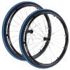 24inch Aluminum Rear Wheels For Sport Wheelchairs, Non-slip Pneumatic Caster With Handrim, 24 Spokes, 12mm Bearings, 2 Pcs view 1