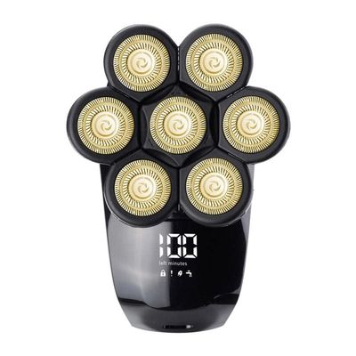 7d Electric Shaver Hairdresser Rechargeable Shaver For Men Shave Their Heads (Gold)