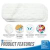 Microfibre Flat Refill for Bamboo Floor Mop - Perfect for Hardwood, Laminate, Tile, and More - Flat Mop for Kitchen, Bathroom, Shower - Laminate Floor Cleaner Mop  (Pack of 2 Flat Refill Pads) view 2