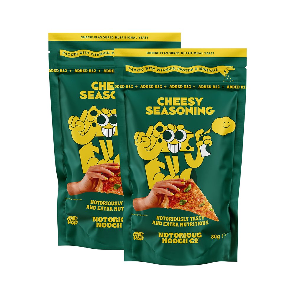 NOTORIOUS NOOCH Nutritional Yeast Flakes - Immature Cheese B12 Seasoning - Pack of 2