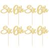 Gyufise 24Pcs 6th Birthday Cupcake Toppers Glitter Cheer to 6 Years Old Sixth Birthday Six Cupcake Picks for Baby Shower 6th Birthday Party Cake Decorations Supplies Gold view 3