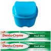 Denture Bath - Total Denture Care - with 2 x 75ml Denture Cream Cleansing pastes to freshen and Clean dentures view 1