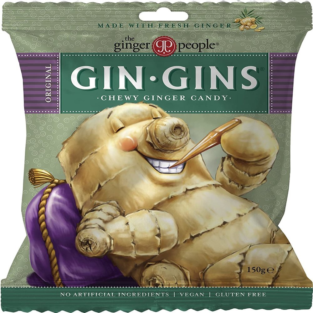 Gin Gins Ginger Sweets 150 g x 12 Packs (Ginger Chewy)