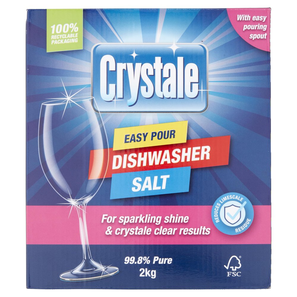 Crystale 2kg Dishwasher Salt for Dishwashers and Water Softeners