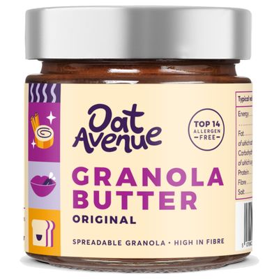 Oat Avenue Granola Butter - Vegan Spread & Protein Spread - Nut Free Peanut Butter Alternative - Gluten Free, Dairy Free, School Safe & Top 14 Allergen Free - Original