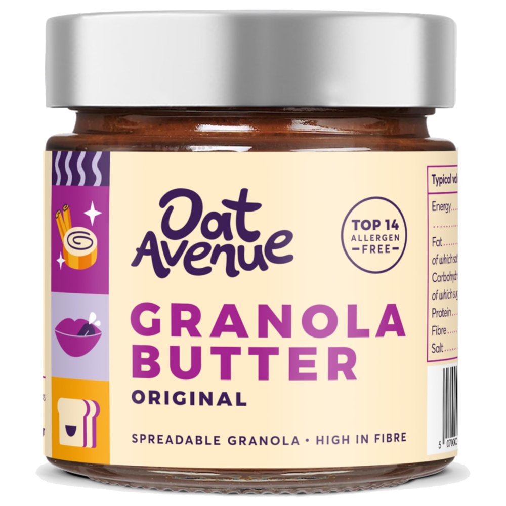 Oat Avenue Granola Butter - Vegan Spread & Protein Spread - Nut Free Peanut Butter Alternative - Gluten Free, Dairy Free, School Safe & Top 14 Allergen Free - Original