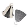 BIUDECO Absorbent Felt Sauna Hats 2pcs Thickened Portable Bathing Steam Caps Lightweight Felt Hats for Spa and Home Sauna Use Gray and Black-white view 1