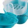 Rfeeuubft Blue Denture Case, Denture Cup with Strainer, Denture Bath Box Teeth Storage Box with Basket Net Container Holder for Travel view 3