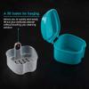 Rfeeuubft Blue Denture Case, Denture Cup with Strainer, Denture Bath Box Teeth Storage Box with Basket Net Container Holder for Travel view 4