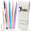 Candure Tweezers for Eyebrows - Professional Stainless Steel Slanted and Pointed Tip Hair Tweezers Set for Ingrown Hair, Blackhead Removal, Eyebrows Plucking Beauty Tool for Women (Multicolor-6pc) view 1