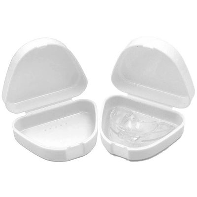 vepoty Denture Storage Container 2pcs Portable Denture Storage Case with Vent Holes Orthodontic Mouth Guard Denture Case