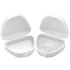 vepoty Denture Storage Container 2pcs Portable Denture Storage Case with Vent Holes Orthodontic Mouth Guard Denture Case view 1