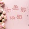 30 Pack Happy 50th Birthday Cupcake Toppers Rose Gold Glitter Fifty Cheers to 50 Years Old Birthday Cupcake Picks for 50th Birthday Anniversary Party Cake Decorations Supplies view 4
