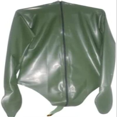 Sexy Olive Green Latex Swimsuit Mittens Caps Open Mouth Latex Catsuit RubberTranslucent Purple with Translucent,Light Blue,s