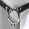 Leather Adjustable Chastity Arc Lock Ring Holding Egg Type Chastity Pants 40mm view 1