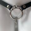 Leather Adjustable Chastity Arc Lock Ring Holding Egg Type Chastity Pants 40mm view 4