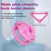 Adult Men's Toy Resin Light Material Pink cage Male Chastity Equipment Lock with 4 Rings(Small) view 2