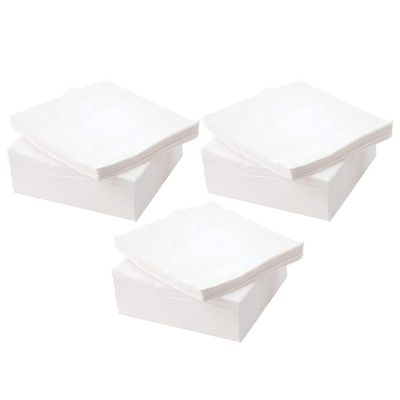 300 sheets 1 Ply  White Soft Easy Absorbing Facial Kid Multi fold Serviettes are Disposable Paper Napkins Strong Square Tissue for Home Kitchen Dinner Beverage Restaurant Bar Party (27X30cm Unfolded)