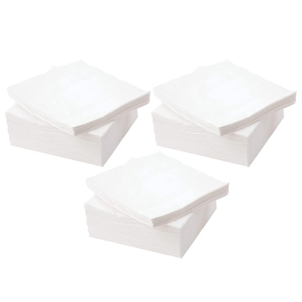 300 sheets 1 Ply White Soft Easy Absorbing Facial Kid Multi fold Serviettes are Disposable Paper Napkins Strong Square Tissue for Home Kitchen Dinner Beverage Restaurant Bar Party (27X30cm Unfolded)