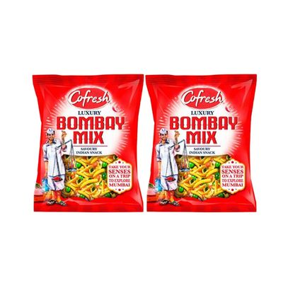 Cofresh Mix - Crunchy and Spicy - Delicious Indian Namkeen Snacks - Made with Authentic Taste - Enjoy at Tea Time and at Picnics (Cofresh Bombay Mix Luxury 200g, Pack of 2)