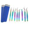 8Pcs Lash Tweezers for Eyelash Extensions Precision Eyelashes Tweezers Eyelash Applicator Tool DIY Lash Tweezers Curved Eyelash Tweezers for Professional and Beginners view 1