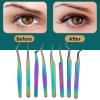8Pcs Lash Tweezers for Eyelash Extensions Precision Eyelashes Tweezers Eyelash Applicator Tool DIY Lash Tweezers Curved Eyelash Tweezers for Professional and Beginners view 3