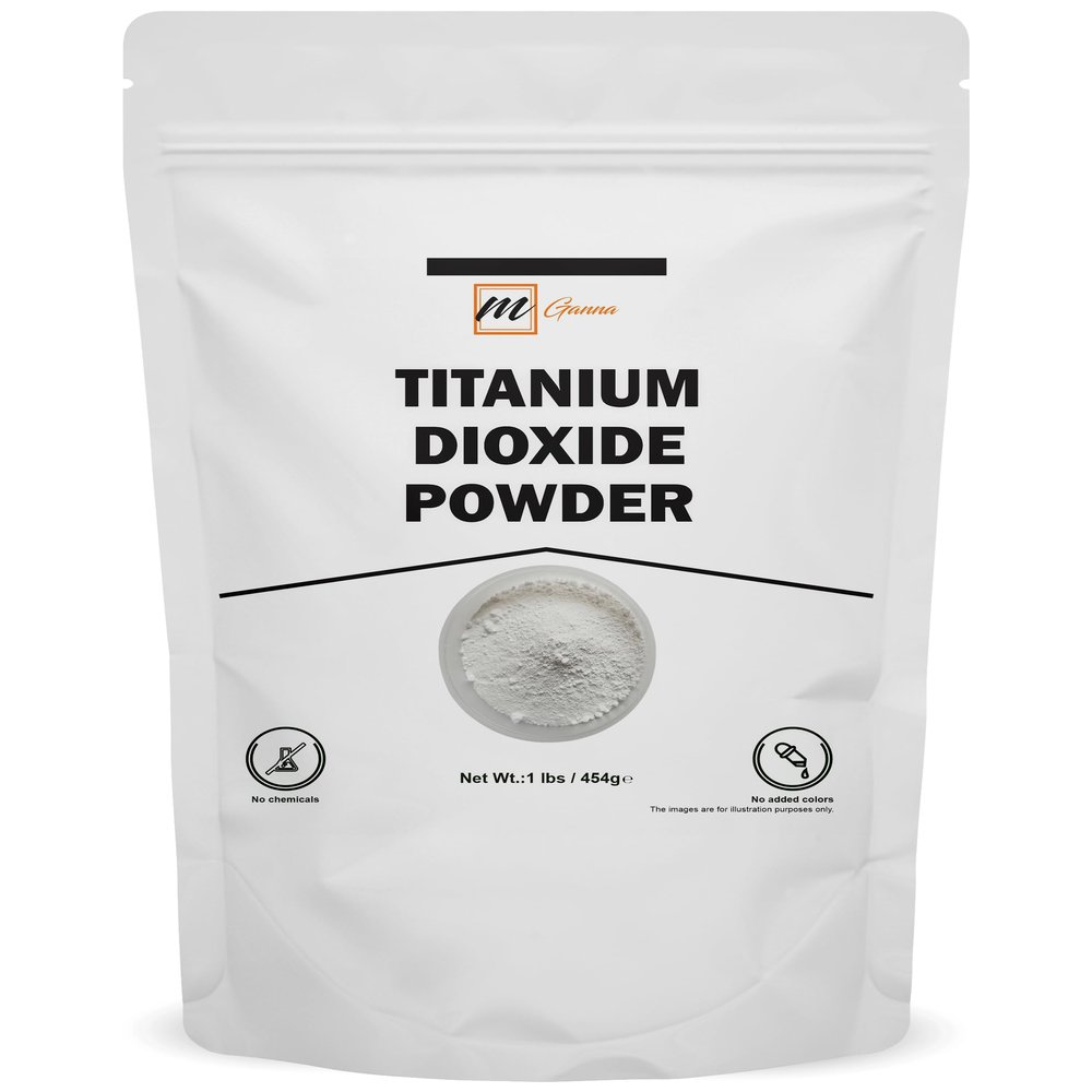 mGanna 100% Natural Non-Nano & Uncoated Titanium Dioxide Powder for Skin Care and Cosmetic Formulation 1 LBS / 454 GMS