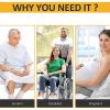 PEAMAN Adjustable Bed Rails, Assist Safety Handle Bedside Grab Bar Handicap Bed Railings Cane Home Medical Care for Elderly Adults view 2