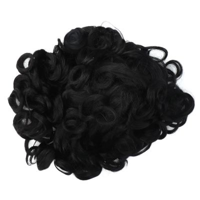 Black Curly Wig, Exquisite High Temperature Synthetic Hair Short Style Appearance for Cosplay Party