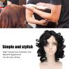 Black Curly Wig, Exquisite High Temperature Synthetic Hair Short Style Appearance for Cosplay Party view 3