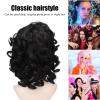 Black Curly Wig, Exquisite High Temperature Synthetic Hair Short Style Appearance for Cosplay Party view 4
