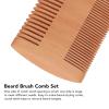 Beard Brush Comb Set, Soft Brush Trimming Beard Grooming Comb Kit Comfortable Grip Wood Comb Styling Portable for Male for Home view 3