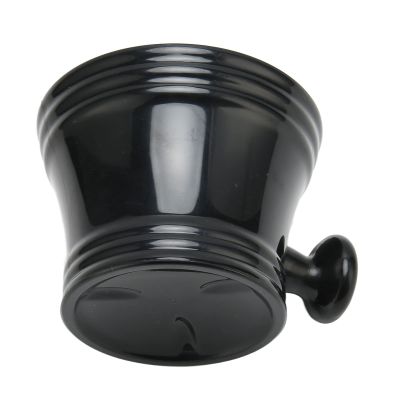 Shaving Soap Bowl, Black Comfortable Grip Plastic Shaving Soap Mug for Home Use