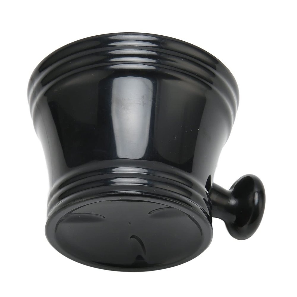 Shaving Soap Bowl, Black Comfortable Grip Plastic Shaving Soap Mug for Home Use