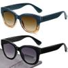 EYEGUARD Oversized Bifocal Reading Sunglasses for Women, UV400 Protection Outdoor Glasses with Spring Hinge Sunglasses Readers, Black/Blue +3.00 diopter view 1