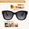 EYEGUARD Oversized Bifocal Reading Sunglasses for Women, UV400 Protection Outdoor Glasses with Spring Hinge Sunglasses Readers, Black/Blue +3.00 diopter view 3