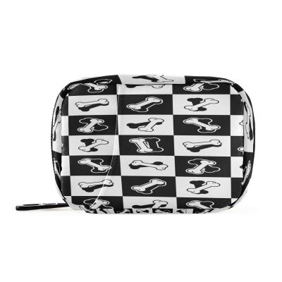 Weekly Portable Zipper Pill Case Bag 7 Days Pill Container Medicine and Supplement Holder Vitamin Organizer Travel Pill Box Dog Bone Pattern French