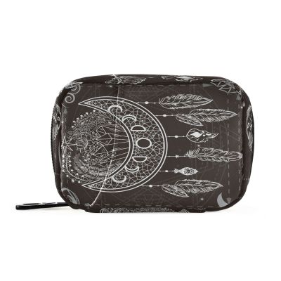 Weekly Portable Zipper Pill Case Bag 7 Days Pill Container Medicine and Supplement Holder Vitamin Organizer Travel Pill Box Four Primal Elements Water Fire Air