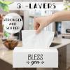 8 Packs 1600 Sheets Facial Tissue Boxes for Business Bulk Soft Facial Tissue 8 Flat Tissue Cube Box 100 Tissues Per Box 2-Ply Facial Tissues for Home Office Store School (Ripple) view 4
